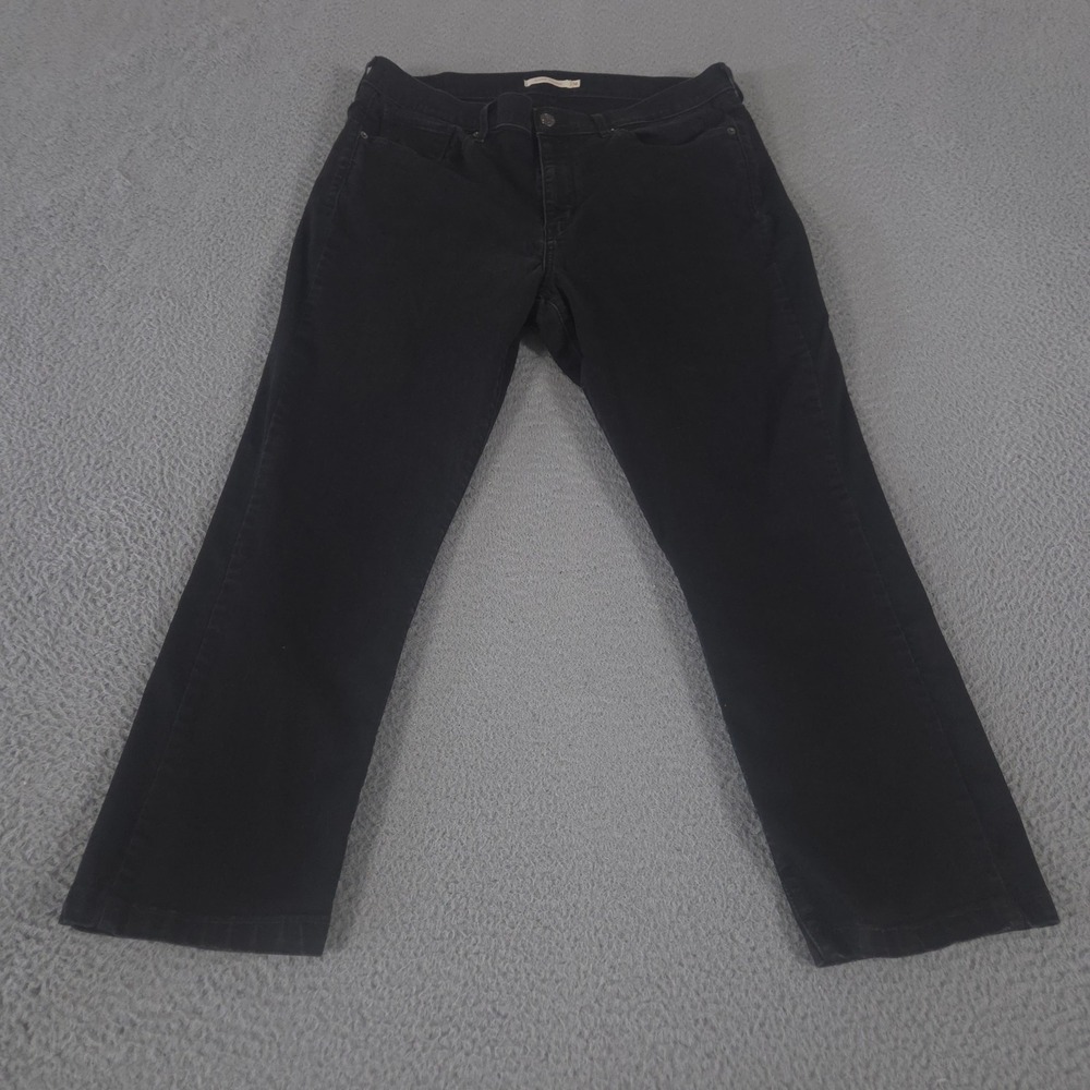 Levi's Jeans Women 16 Black 414 Classic Straight Leg Mid Rise Stretch Denim